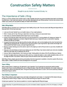The Importance of Safe Lifting