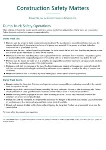 dump truck safety operations